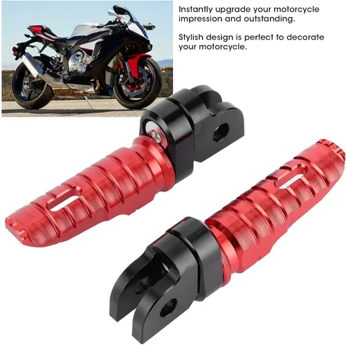Miniatura 2 de Soportes de clavija de pie, reposapiés delantero izquierdo y derecho, pares para Yamaha MT‑03 MT‑25 MT‑07 MT‑09 R3 XJ6 (rojo)