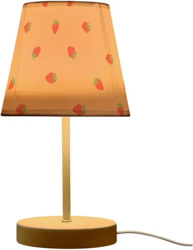 Lámpara de mesa LED regulable de tres colores en rosa fresa linda y dulce con puerto USB, pantalla de lino de 10.8" para decoración de mesita de