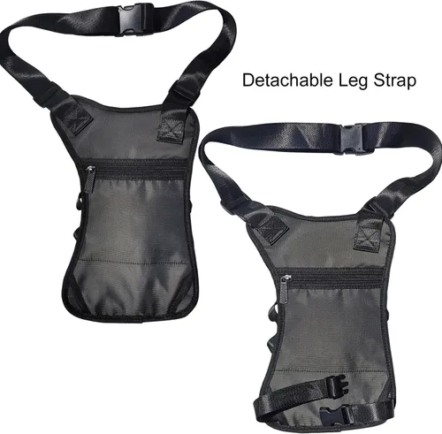 Miniatura 4 de Bolsa Cangurera Larswon con Ajuste en Muslo y Cintura, Riñonera Táctica, Bolsa para Motocicleta Impermeable D- Verde azulado
