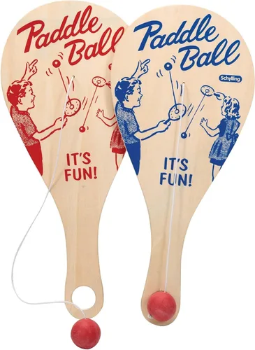 Miniatura 4 de Schylling Pelota de Paleta – Juego Clásico Hecho con Madera Real – Edades 5 y Más – Una Pieza