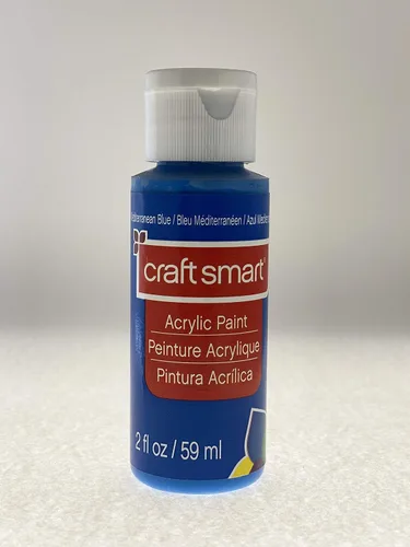 Craft Smart - Pintura acrílica de 2 onzas líquidas, 1 botella de 50 colores (azul mediterráneo)