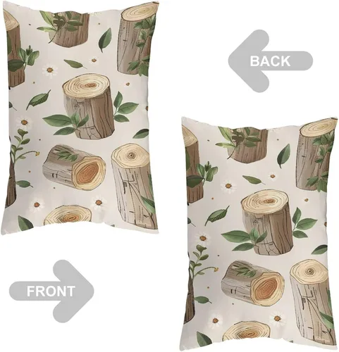 Miniatura 4 de Pillowcases Set of 2 Pillow Shams Breathable Soft Pillow Covers with Envelope Closure Birch Stump Pattern Pillowcases Standard Size 12 "x20 Cooling