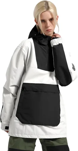 Miniatura 4 de GSOU SNOW - Chaqueta de esquí para mujer, abrigo de nieve, impermeable, cortavientos, chaqueta de snowboard, aislada, cálida, para invierno