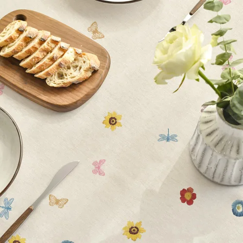 Miniatura 5 de Horaldaily Mantel de primavera rectangular de 52 x 70 pulgadas, diseño de flores florales, acuarela, lavable, para fiesta, picnic, cena, decoración