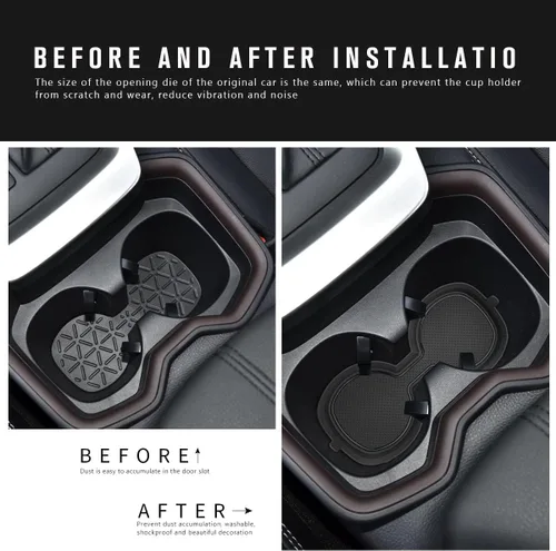 Miniatura 2 de Auovo Insertos de portavasos 3D para Toyota RAV4, accesorios 2025 2024 2023 2022 2021 2020 2019 de silicona para consola central portavasos