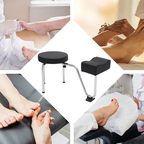 Miniatura 4 de Reposapiés de pedicura, taburete ajustable para pies, reposapiés, reposapiés, pedicura, soporte para reposapiés para Nail Tech Spa, salón de Negro