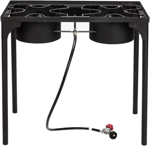 Miniatura 2 de HomVent Estufa de campamento al aire libre, cocina de gas propano de alta presión, estufa portátil de hierro fundido con patas desmontables, ideal