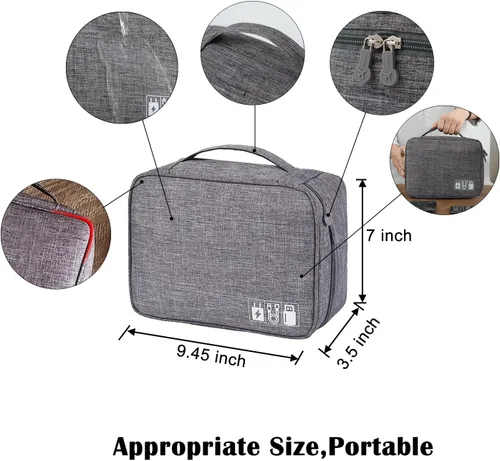 Miniatura 2 de Estuche Organizador Pequeño para Dispositivos Electrónicos USB Cargador Accesorios Ratón Cable de Teléfono Tarjeta SD Banco de Energía Auriculares