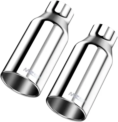 Miniatura 8 de MZS Punta de escape, tubo de escape universal de acero inoxidable de 2.5" de entrada, 4" de salida, 9" de longitud, borde tangente - Titanio quemado