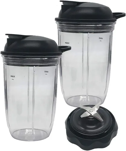 Miniatura 11 de Frasco personal de repuesto para exprimidor de 24 onzas con tapa para llevar, compatible con Nutribullet Ultra Plus+ Sistema de cocina compacto