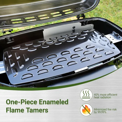 Miniatura 4 de Parrilla de gas portátil Brand-Man, parrilla de propano con soporte vertical y carro plegable y encendido de botón, ideal para camping, portón Verde