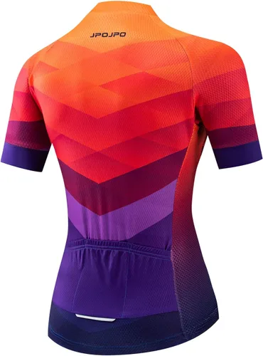 Miniatura 2 de Camiseta de ciclismo para mujer, manga corta y pantalones cortos de ciclismo acolchados para verano