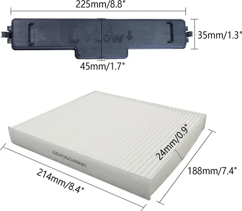 Miniatura 6 de 68406048AA Filtro de aire de cabina y puerta de acceso al filtro compatible con Dodge Ram 1500 2500 3500 4500 5500 Kit de filtro de aire de cabina