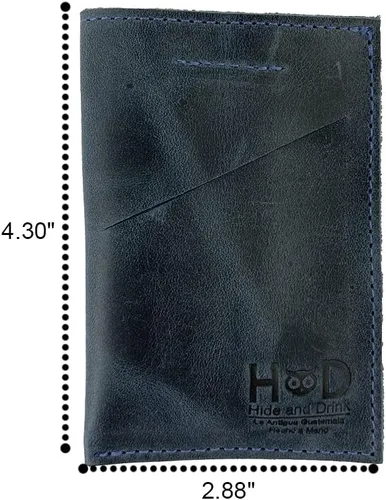 Miniatura 6 de Hide & Drink Cartera de cuero suave y funda para tarjeta hecha a mano azul pizarra