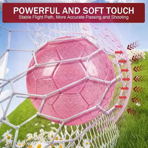 Miniatura 5 de 2 pelotas de fútbol con purpurina plateada con bomba y aguja, kit de pelota de fútbol para regreso a la escuela, regalos de cumpleaños, pelota