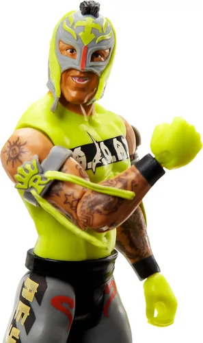 Miniatura 4 de WWE MATTEL Rey Mysterio Figura de acción Serie 124 Figura de acción Posable 6 pulgadas Coleccionable para edades de 6 años en adelante