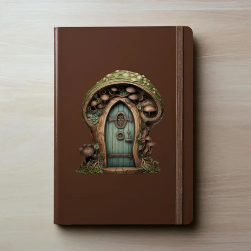 Miniatura 2 de Puerta de hadas de hongos verdes - Adhesivo de pared para puerta de hadas