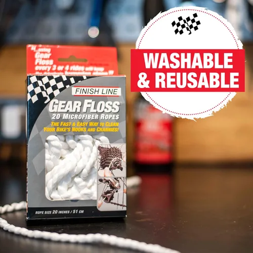Miniatura 5 de Finish Line Gear Floss - Cuerda de limpieza de microfibra (paquete de 20 cuerdas de microfibra)