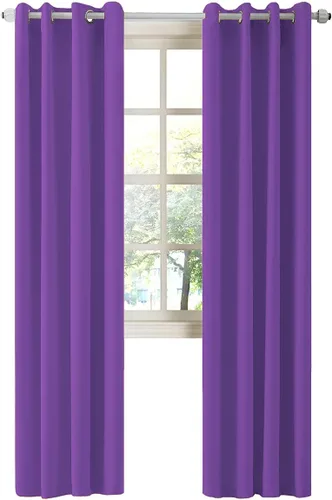 Miniatura 79 de LA PALMA Cortinas opacas con aislamiento térmico y ojales, para sala de estar, dormitorio, paquete de 2 paneles