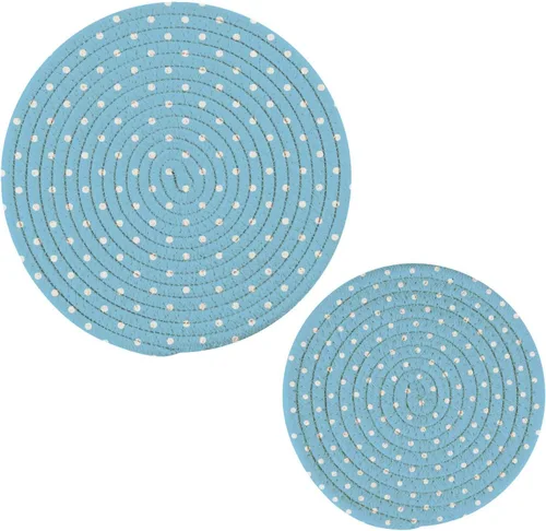 Miniatura 20 de Salvamanteles para platos calientes, ollas y sartenes, 2 soportes para ollas, resistentes al calor, de algodón, redondos, para encimera de cocina