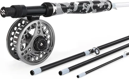 Miniatura 2 de Sougayilang Kit Combo de Iniciación de Pesca con Mosca Estándar, Caña de Mosca de 9 Pies Peso 5/6 con Mango SuperPolymer, Accesorios, Estuche