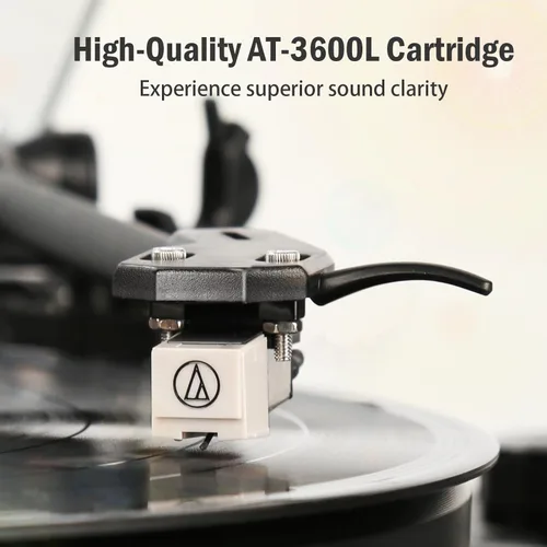 Miniatura 2 de 1 by ONE Reproductor de Discos de Alta Fidelidad Todo en Uno, Tocadiscos de Vinilo con Altavoces Integrados, Cartucho Magnético AT-3600L, Salida