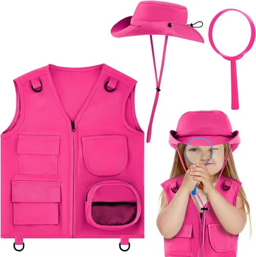 Miniatura 8 de Ramede Kids Safari Explorer Vest and Hat Explorer Costume for Fishing Adventure Camping Boy Girls Cosplay