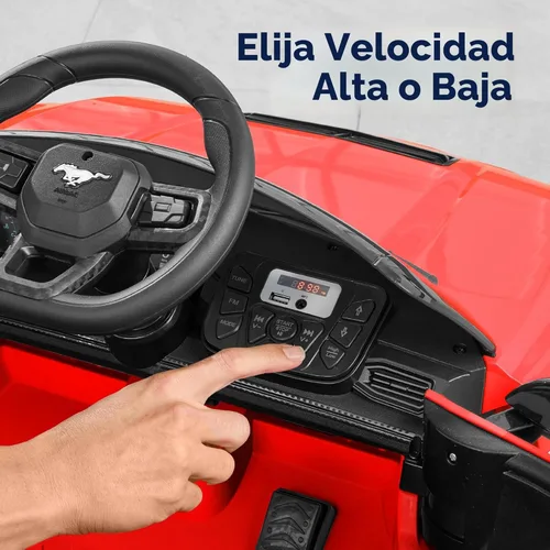 Miniatura 7 de Best Choice Products Carro de paseo eléctrico para niños de 12 V con licencia oficial Ford Mustang con control parental, luces LED, 2 velocidades