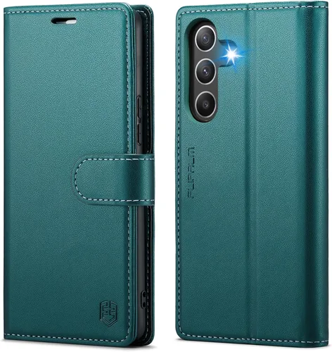 Miniatura 8 de FLIPALM Funda tipo cartera para Samsung Galaxy A54, con bloqueo RFID, soporte para tarjetas de crédito, de piel sintética, función atril, funda Negro
