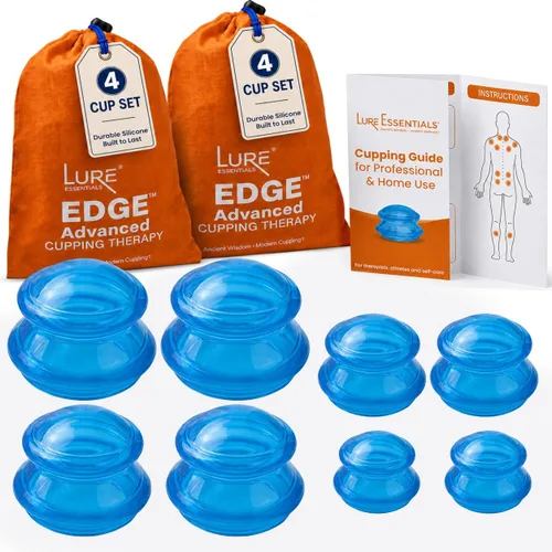 Miniatura 11 de Juego de terapia de ventosas de silicona, tazas de masaje profesional para terapia de ventosas, kit de 4 tazas para masaje, liberación miofascial