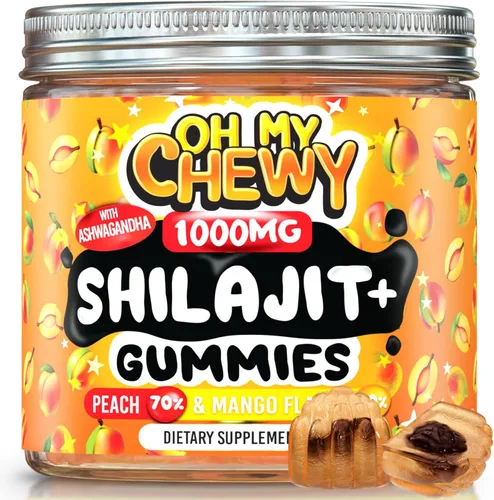 Miniatura 9 de OH MY CHEWY Gomitas puras de Shilajit del Himalaya, resina de grado dorado de alta potencia, refuerzo de energía y apoyo inmunológico para hombres