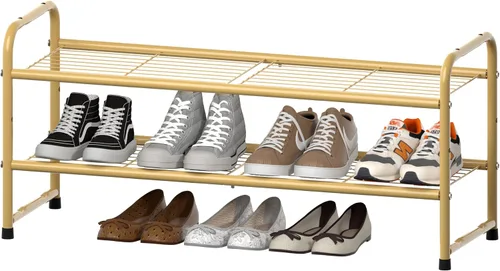 Miniatura 13 de SUFAUY - Estante para zapatos apilable de 2 niveles, zapatero para entrada, con gran capacidad, organizador de calzado para dormitorio, rejilla