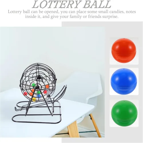 Miniatura 6 de Hemoton 25 bolas de bingo huecas de plástico, bolas de rifa que se abren para máquinas expendedoras y fiestas de cumpleaños, 1.6 in, color aleatorio
