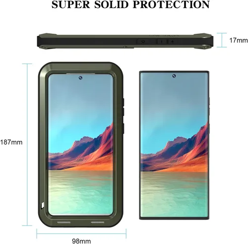 Miniatura 2 de LOVE MEI Funda militar resistente para Samsung Galaxy S22 Ultra, sin protector de pantalla de vidrio templado, a prueba de golpes, a prueba de Verde