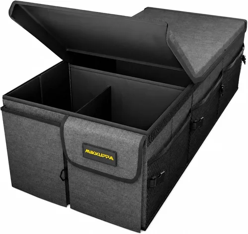 Miniatura 10 de MIKKUPPA Organizador de maletero de automóvil, organizador plegable de 35 litros con tapa, almacenamiento resistente para automóvil, SUV, camión