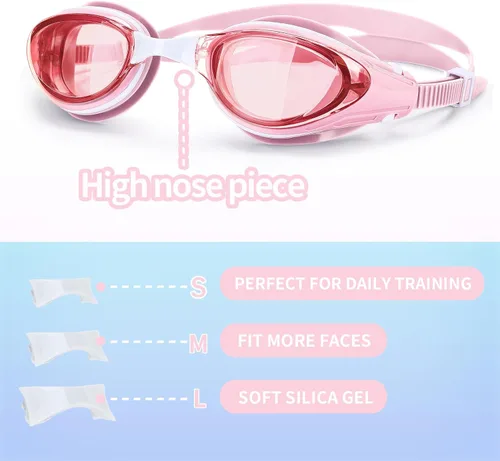 Miniatura 2 de Gafas de natación miope, antivaho, doble correa, hebilla automática, gafas de natación de visión corta para hombres, mujeres, adultos y jóvenes