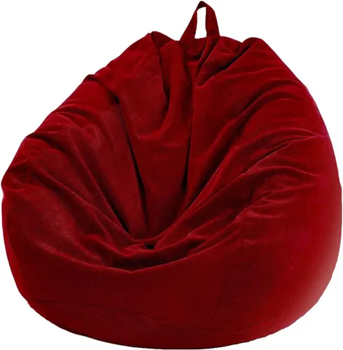 Miniatura 11 de Lukery Puf para adultos (sin relleno), funda de puf de color sólido, puf de pana, cómodo puf perezoso, almacenamiento de animales de peluche