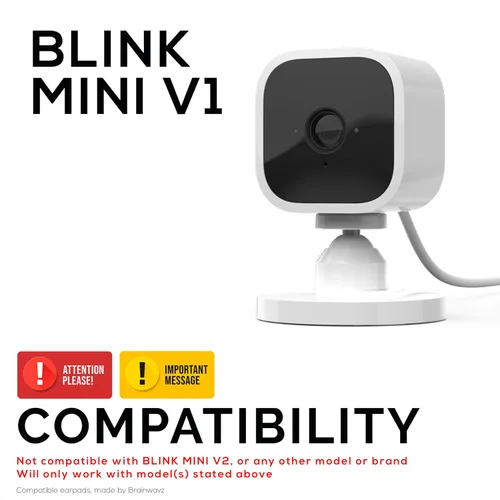 Miniatura 2 de BRAINWAVZ Soporte de pared adhesivo para cámara Blink Mini, paquete de 2, soporte sin complicaciones, cinta VHB 3M fuerte, sin tornillos, Negro