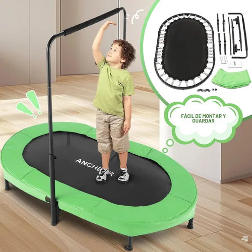 Miniatura 3 de Trampolín para niños, trampolín para niños pequeños, deportes de interior y juegos al aire libre, 56 pulgadas, capacidad de 220 libras