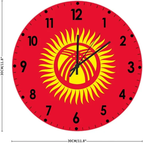 Miniatura 682 de Cheyan Reloj de pared con bandera de Canadá de 12 pulgadas, silencioso, sin tictac, de PVC, funciona con pilas, reloj redondo decorativo, regalo