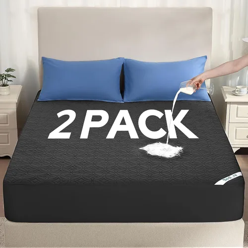Miniatura 9 de BEDLORE Paquete de 2 protectores de colchón impermeables, tamaño individual con bolsillo profundo de 6 a 15 pulgadas de profundidad, funda