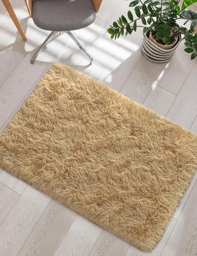 Miniatura 5 de Macgace - Alfombras pequeñas para dormitorio, 2 x 3, beige, antideslizante, alfombra de área, súper suave, de felpa esponjosa, alfombra moderna