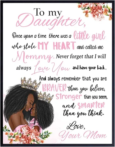 Miniatura 9 de Arte de pared de niña afroamericana - Arte negro - Decoración para dormitorio de niñas - Regalos para hijas - Habitación para niñas pequeñas