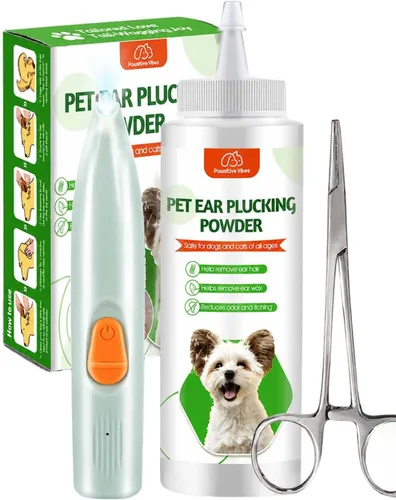 Miniatura 9 de Pawsitive Vibes Polvo de orejas para perros de 1.06 oz – Polvo de limpieza suave y seguro para eliminar el vello de las orejas para perros