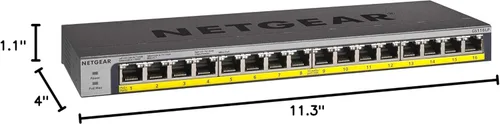 Miniatura 9 de NETGEAR Conmutador PoE no administrado Gigabit Ethernet de 16 puertos (GS116LP) - con 16 x PoE+ @ 76W actualizable, para escritorio, montaje