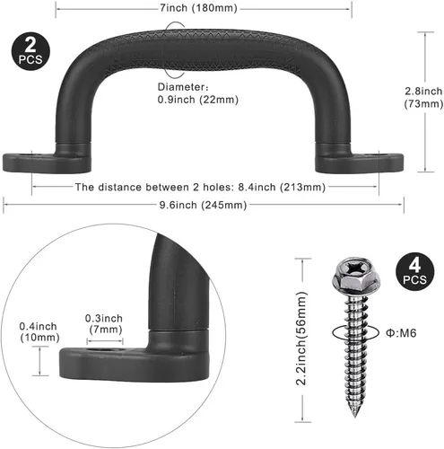 Miniatura 7 de Dolibest Paquete de 2 asas de seguridad para juegos de columpios y juegos – Barras de mono con agarre antideslizante con hendiduras para los dedos