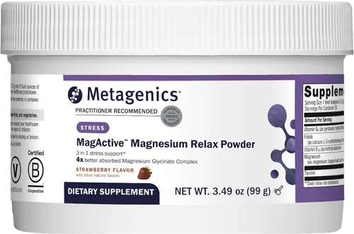 Metagenics MagActive Magnesium Relax - Suplemento de magnesio en polvo para apoyo calmante, ayuda a la tensión, la irritabilidad y la tensión