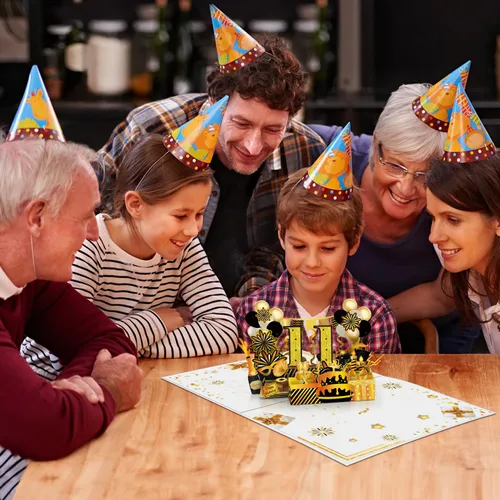 Miniatura 7 de Joycard Tarjeta de cumpleaños número 11 para niña y niño, regalo emergente 3D de feliz cumpleaños para hija e hijo, divertidas decoraciones