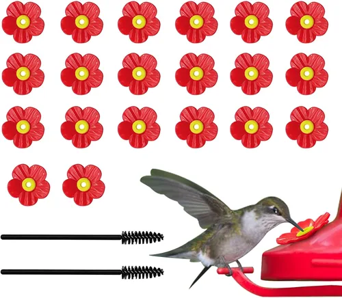Miniatura 10 de 20 piezas de repuesto para comedero de colibríes con cepillo de limpieza, piezas de repuesto para alimentador de flores (morado)