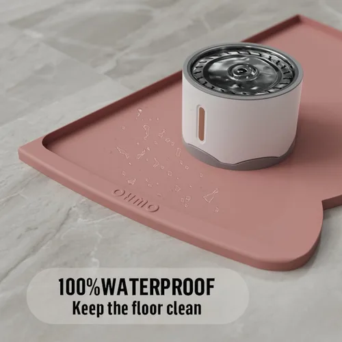 Miniatura 58 de OHMO - Tapete de silicona para alimentos para gatos, tapete de alimentación de mascotas para el piso, antideslizante e impermeable, bandeja de agua